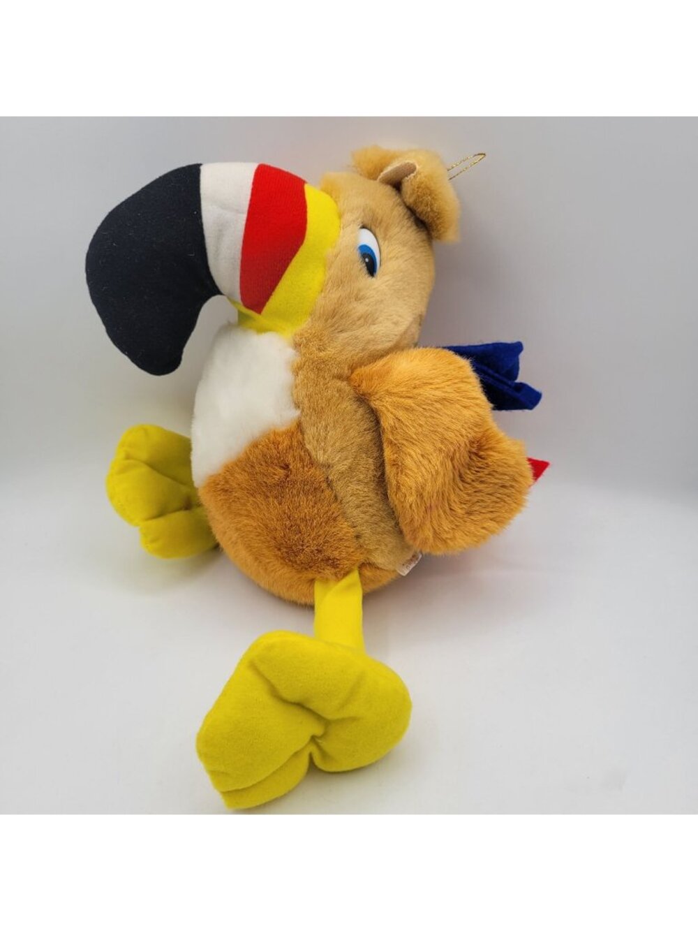 Vintage Toucan Plush Toy Colorful Carnival Style 10" Soft Stuffed Animal
